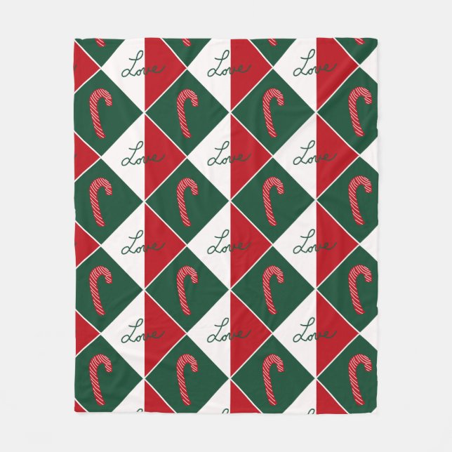 Cobertor De Velo Amor e Bengalas de Natal (Frente)