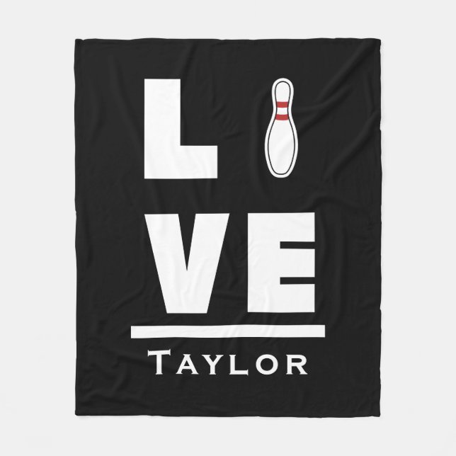 Cobertor De Velo Amor E Vivo Tenpin Boliche Bowler Sports Fan (Frente)