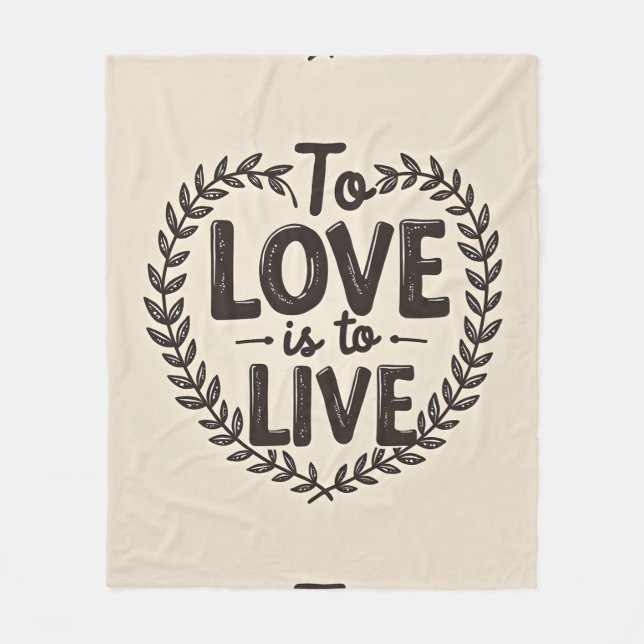 Cobertor De Velo Amor Loucamente, Viva Totalmente - Amar É Viver (Frente)