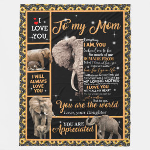 Cobertor De Velo Amor, mãe Carta À Minha Mãe, Você É O Mundo