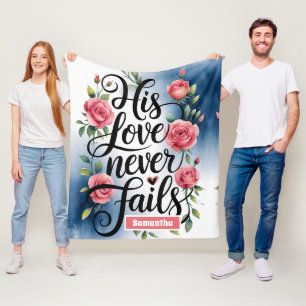 Cobertor De Velo Amor personalizado nunca falha cristão