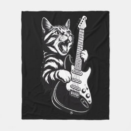 Cobertor De Velo Amor por Música Legal | Gato de Rock Tocando Guita