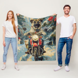 Cobertor De Velo Anatolian Shepherd Dog Riding Christmas