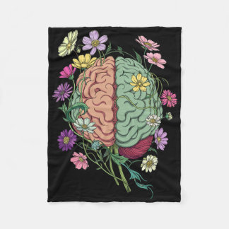 Cobertor De Velo Anatomia Flores Cerebrais Florais Saúde Mental Psi