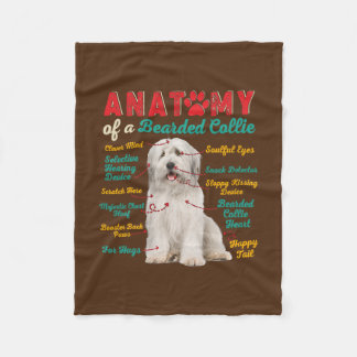 Cobertor De Velo Anatomia Vintage De Um Cão Engraçado De Collie