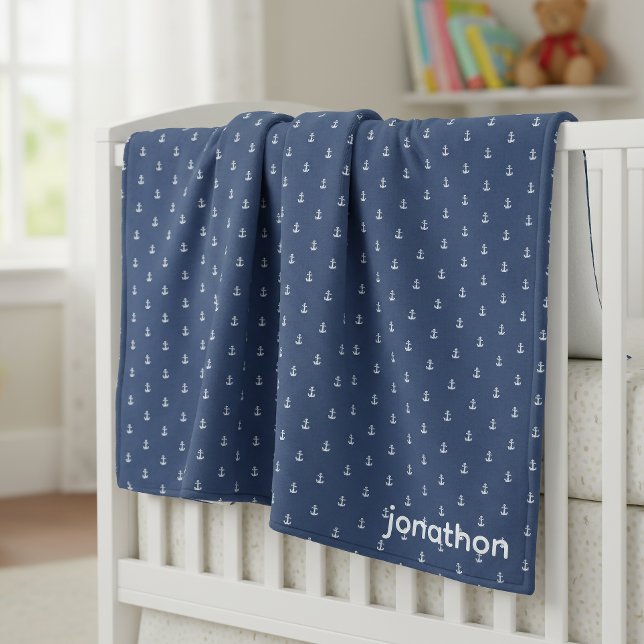 Cobertor De Velo Anchor Navy & White Pattern ID836 (Criador carregado)