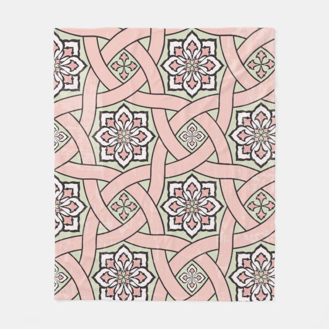 Cobertor De Velo Ancient tile ornamental background,seamless patter (Frente)