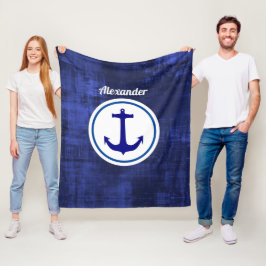 Cobertor De Velo Âncora Azul Personalizada