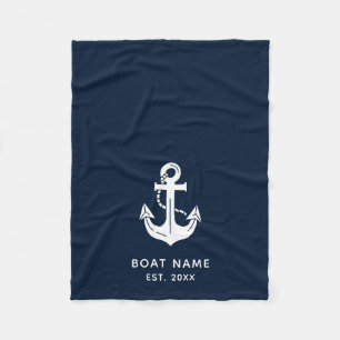 Cobertor De Velo Âncora de Nome de Barco Náutico Personalizado
