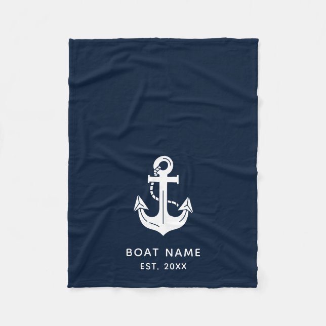 Cobertor De Velo Âncora de Nome de Barco Náutico Personalizado (Frente)