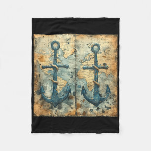 Cobertor De Velo Âncora de Velho Navio Pirata Náutico Vintage Mar