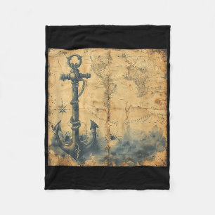 Cobertor De Velo Âncora de Velho Navio Pirata Náutico Vintage Mar O