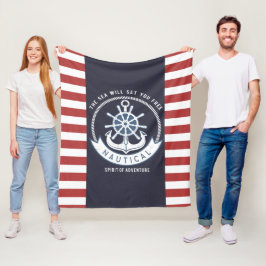 Cobertor De Velo Âncora Náutica,Roda, Azul-Marinho,Stripes Vermelha