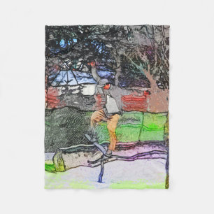 Cobertor De Velo Andando pelos trilhos - Design do skateboarder do