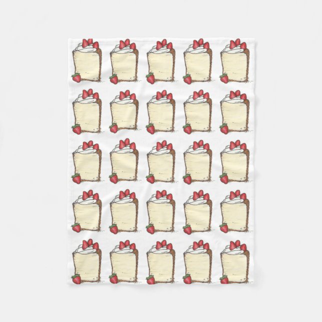 Cobertor De Velo Angel Comida Angelfood Cake Slice Morangos (Frente)