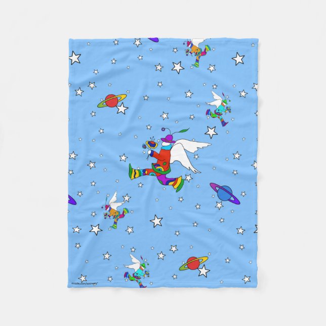 Cobertor De Velo Angel Dudes Starry Night Fleece (Frente)
