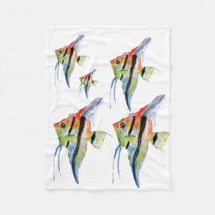 Cobertor De Velo Angel Fish Watercolor Fleece Blanket, Bebê
