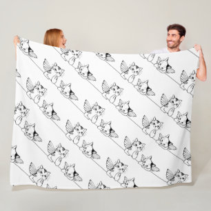 Cobertor De Velo Angel Postcard Fleece Blanket