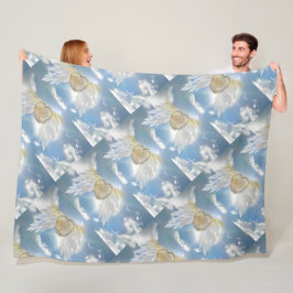 Cobertor De Velo Angel Postcard Fleece Blanket