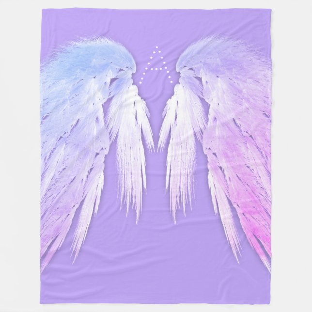 Cobertor De Velo ANGEL WINGS Fairy Purple Monograma (Frente)