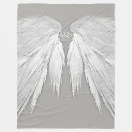Cobertor De Velo ANGEL WINGS Monograma Cinza Elegante