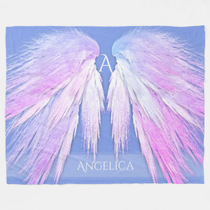 Cobertor De Velo ANGEL WINGS Monograma Dreamy Pink Azul Mole