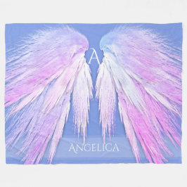 Cobertor De Velo ANGEL WINGS Monograma Sonho Cor-de-rosa Azul