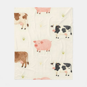 Cobertor De Velo Animais da Fazenda Aquarela Padrão Fofo