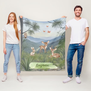Cobertor De Velo Animais da Floresta Personalizados Diversão para M