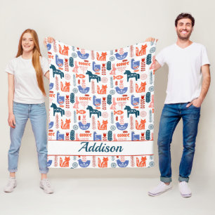 Cobertor De Velo Animais de Floresta Folclórica Personalizados