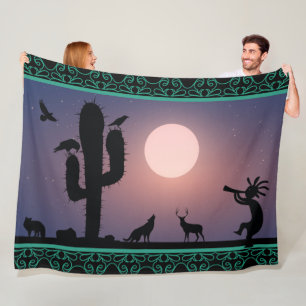 Cobertor De Velo Animais do Deserto Kokopelli Fleece Blanket