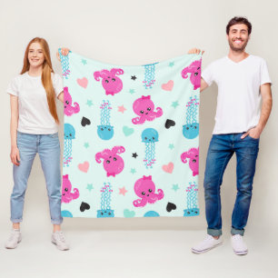 Cobertor De Velo Animais do mar, Vida marinha, polvo, água-viva, co