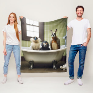 Cobertor De Velo Animais engraçados no banheiro