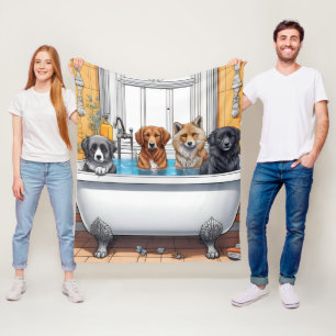 Cobertor De Velo Animais engraçados no banho
