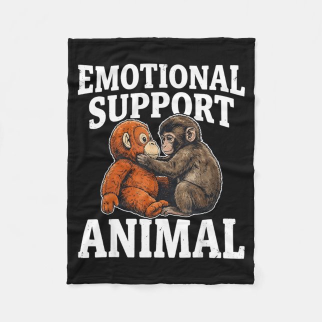 Cobertor De Velo Animal de apoio emocional macio soco macaco de pel (Frente)