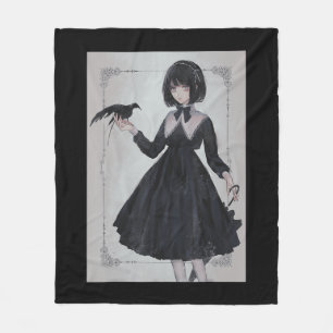 Cobertor De Velo Anime Girl Sad Retro Aestético Japonês Otaku