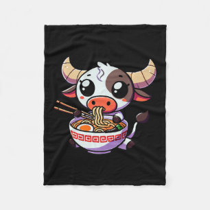Cobertor De Velo Anime Kawaii Texas Vaca Comendo Roupa De Ramen