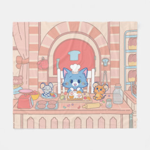 Cobertor De Velo Anime Tom, Jerry e Tuffy Bakery