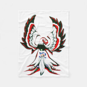 Cobertor De Velo Anishinaabe Thunderbird Quente Cozy Fleece Blanket