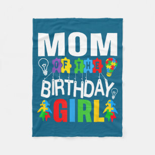 Cobertor De Velo Aniversário da Mamãe Menina Arte do Autismo