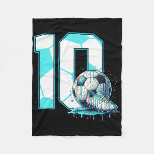 Cobertor De Velo Aniversário de 10 anos de futebol Sorvete Drip Bd