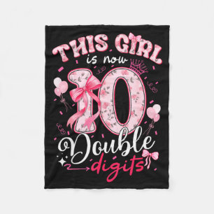 Cobertor De Velo Aniversário de 10 anos Esta Menina Agora Tem 10 Dí