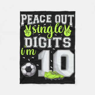 Cobertor De Velo Aniversário de 10 anos Meninos Futebol Peace Out S