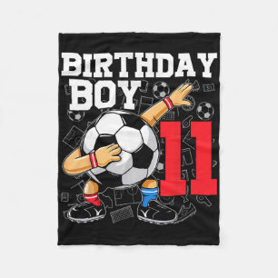 Cobertor De Velo Aniversário de 11 anos para meninos Futebol Futebo