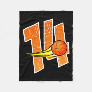 Cobertor De Velo Aniversário de 14 anos de Basquetebol Eu Tenho 14 
