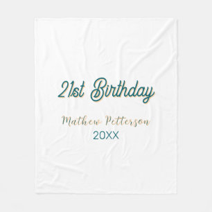 Cobertor De Velo aniversário de 21 anos azul laranja estiloso boho 