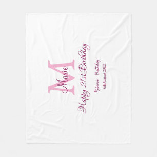 Cobertor De Velo Aniversário de 21 anos cor-de-rosa feliz acrescent