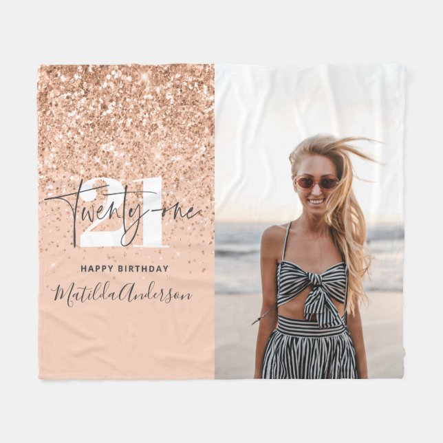 Cobertor De Velo aniversário de 21 anos de fotografia brilhante de  (Frente (Horizontal))