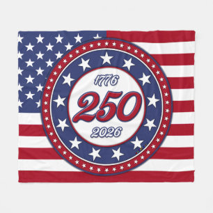 Cobertor De Velo Aniversário de 250 anos da América com a bandeira 