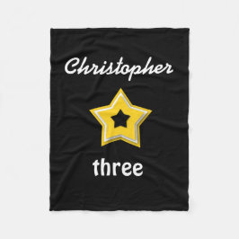 Cobertor De Velo Aniversário de 3 anos com PRETO DOURADO mergulhado